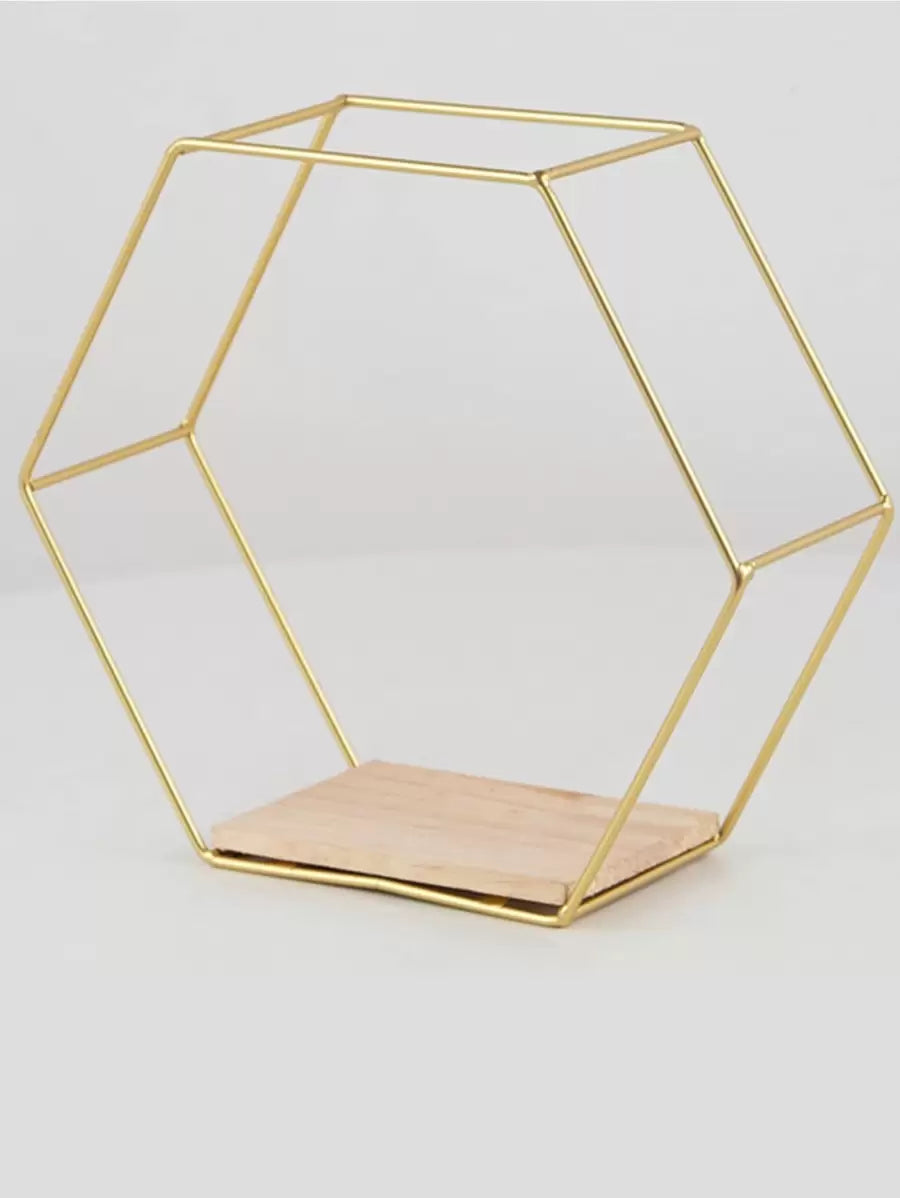 Houston Geometric Hexagonal Wall-Mounted Metal Floating Shelves
