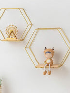 Houston Geometric Hexagonal Wall-Mounted Metal Floating Shelves