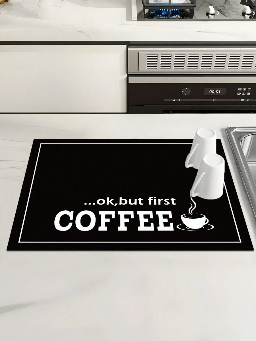 Sarajevo Modern Graphic Coffee Station Drying Mat