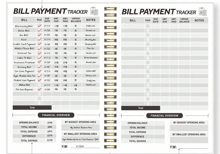 Kuala Lumpur Monthly Bill Payment Tracker Notebook