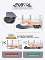 Los Angeles Professional Ergonomic Fabric Mouse Pad with Curved Wrist Guard