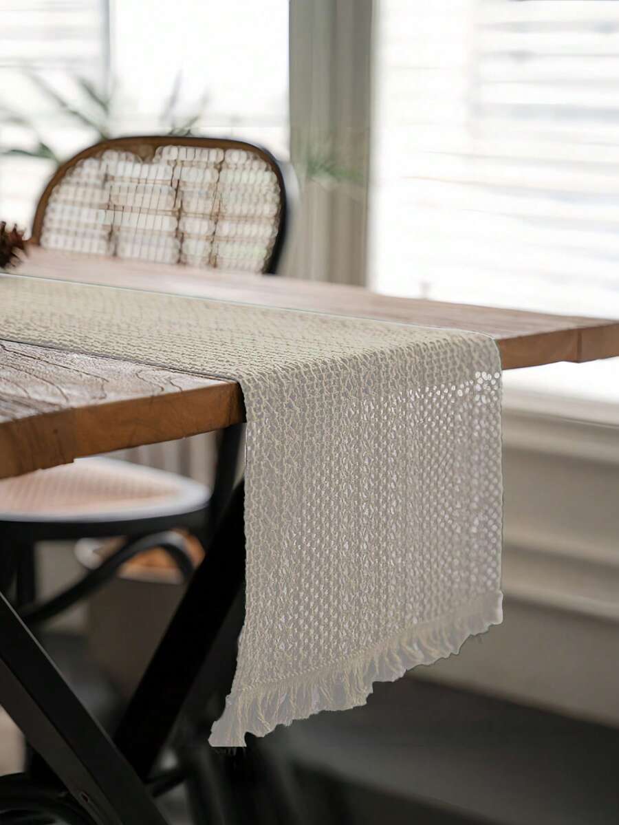 Sofia Elegant Knitted Lace Table Runner