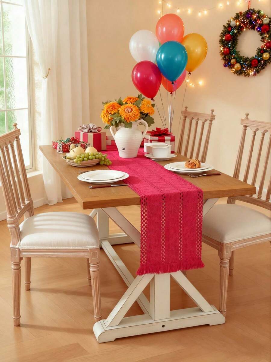 Sofia Elegant Knitted Lace Table Runner