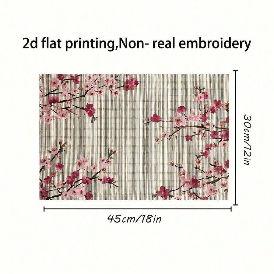 Skopje Japanese Style Floral Linen Placemat