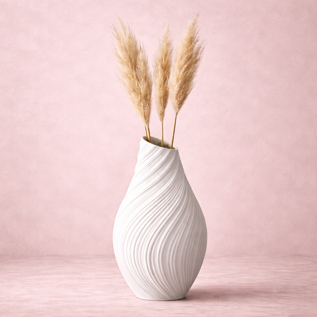 Modern Ceramic Teardrop Textured Wave Vase