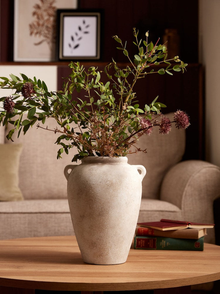 Rustic Terracotta Vase with Handle
