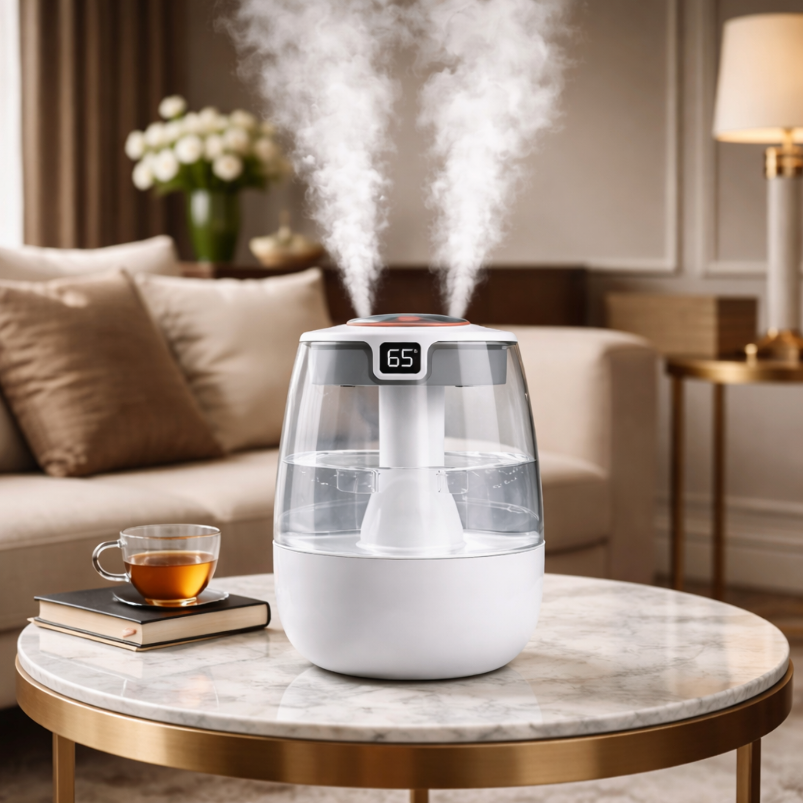 Lisbon Quiet Ultrasonic Humidifier with Adjustable Mist