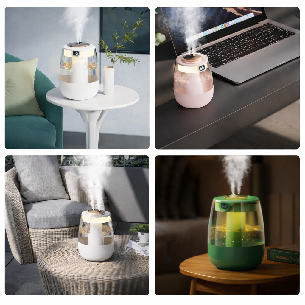 Lisbon Quiet Ultrasonic Humidifier with Adjustable Mist
