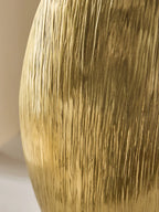 Textured Gold Oval Vase - Modern Brushed Finish Decorative Vessel