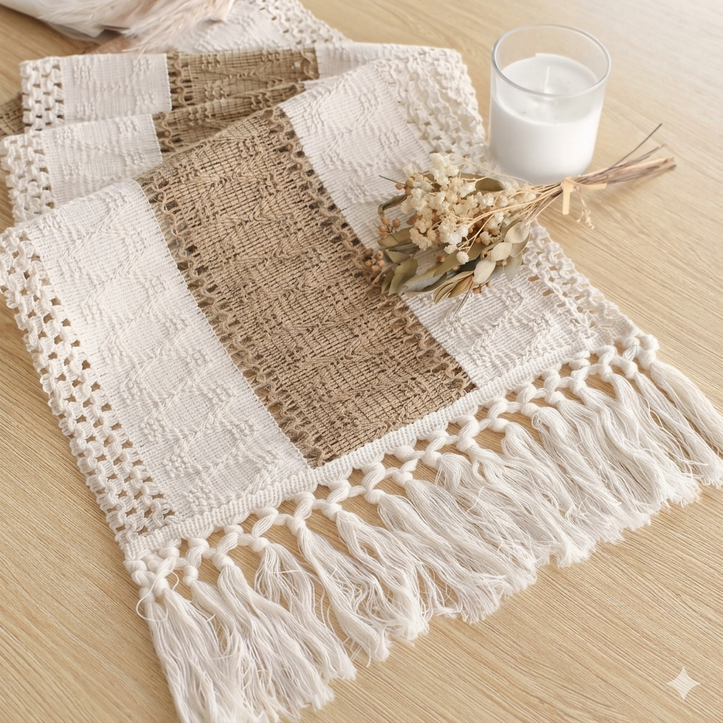 Sofia Elegant Knitted Lace Table Runner