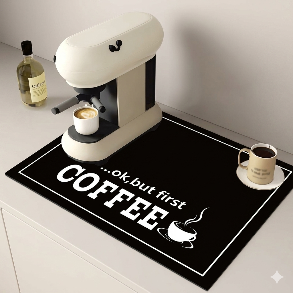 Sarajevo Modern Graphic Coffee Station Drying Mat