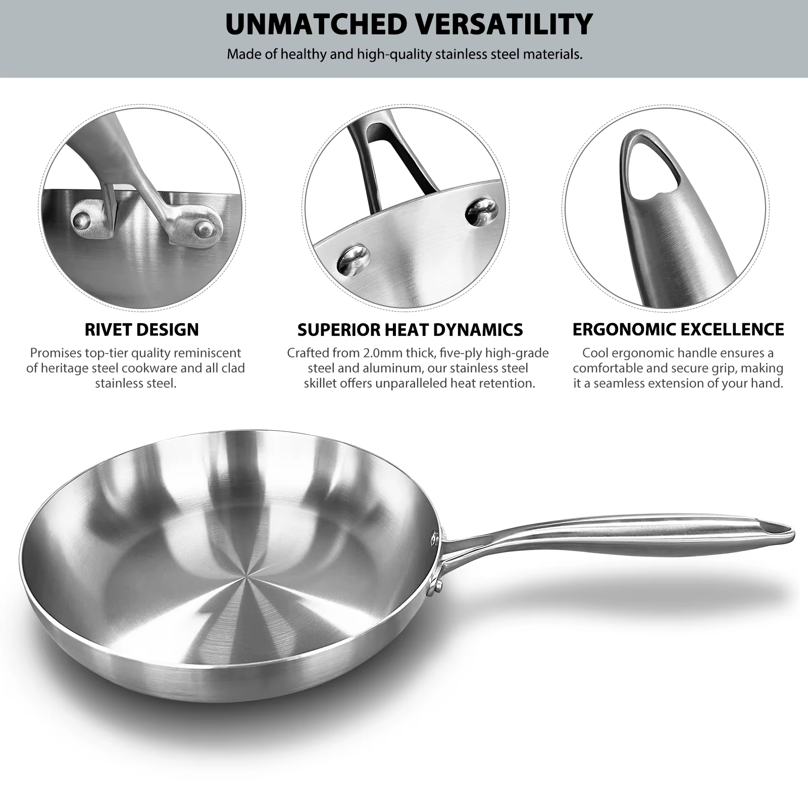 Miko Stainless Clad Frying Pan