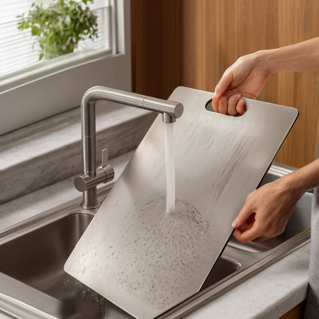 Sora Titanium Cutting Board | Professional Grade Metal Prep Surface